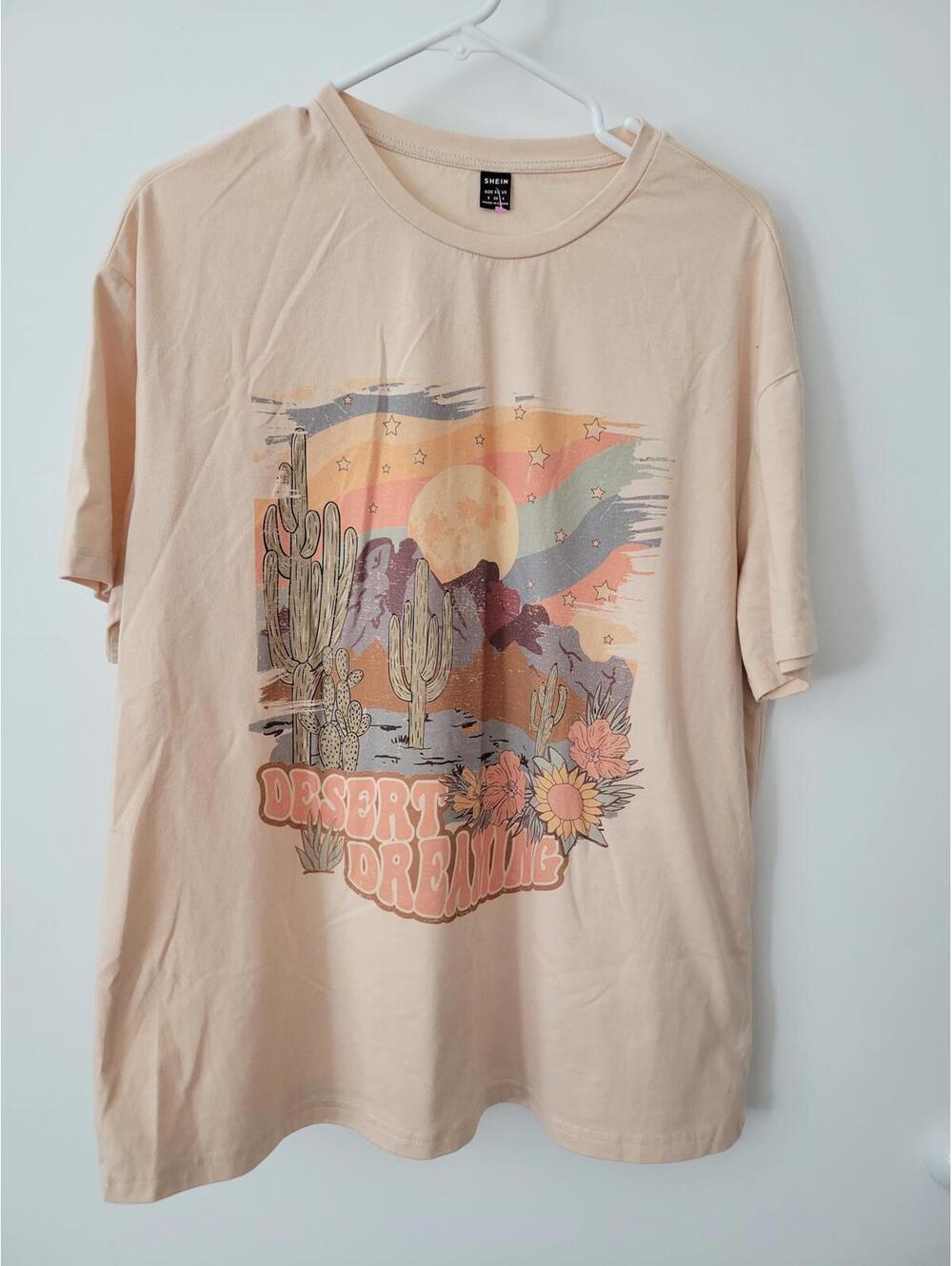 Oversized Vintage Desert Dreams Graphic Tee - SHEIN